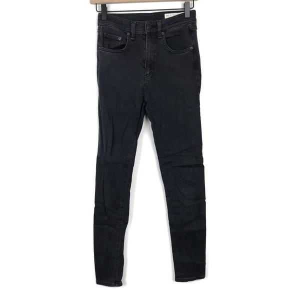 [3 for $15] Rag & Bone Justine Zipper Skinny Jeans Black Grey 25 - Picture 2 of 8